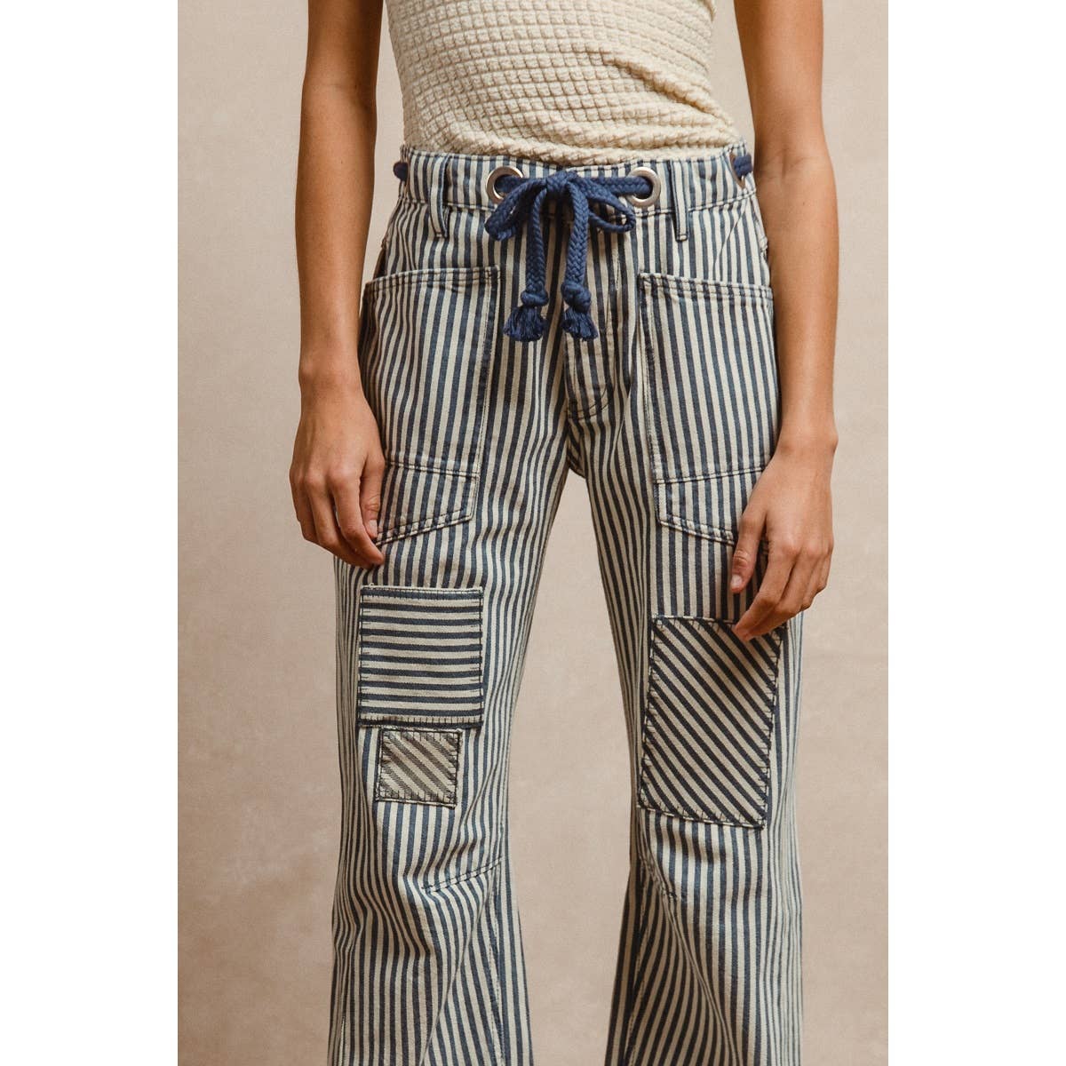 Striped Twill Pants