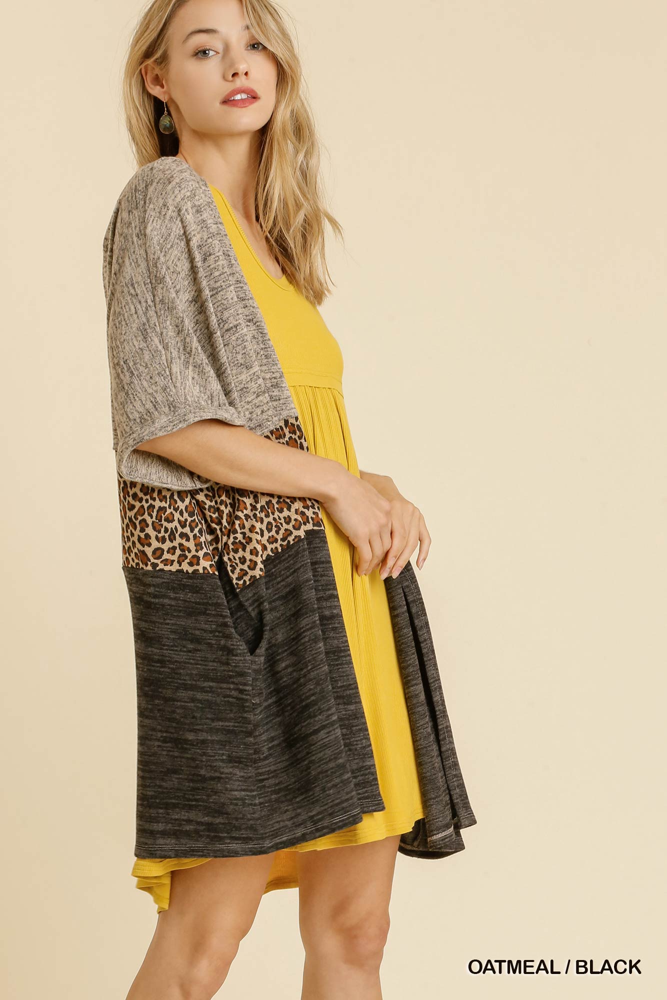 Animal Print Stripe Kimono