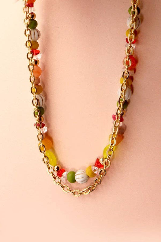 Bead Chain Layered Necklace