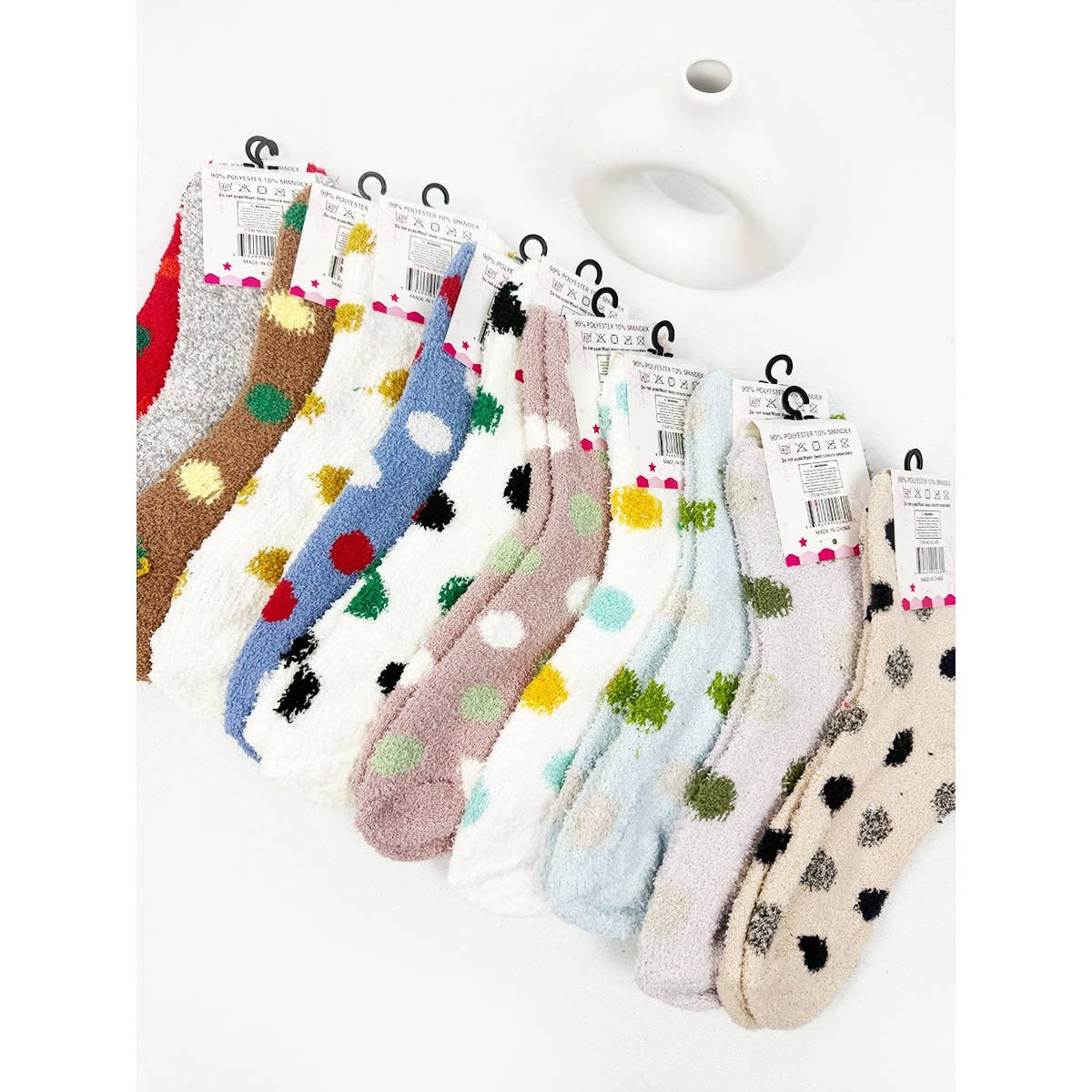 Polka Dot Fuzzy Socks