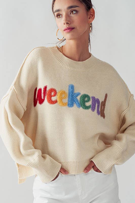 Cream Weekend Knit Sweater