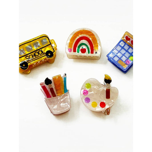 School Theme Mini Hair Claw Clip