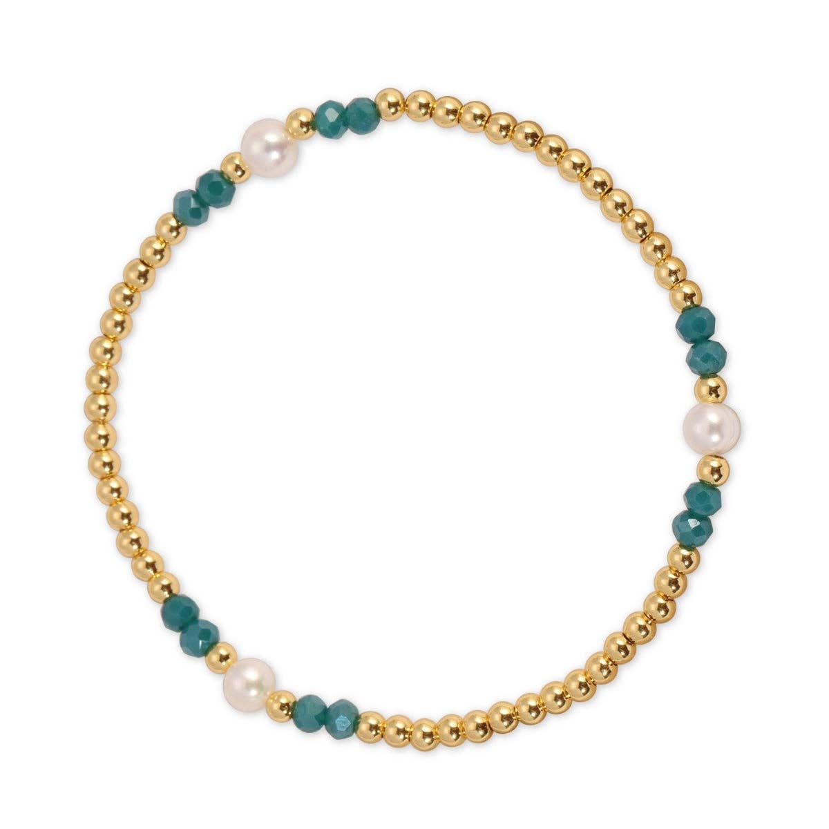 Assorted 3mm Beaded Crystal & Pearl Stretch Bracelets