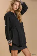 Leopard Cuff Tunic Top