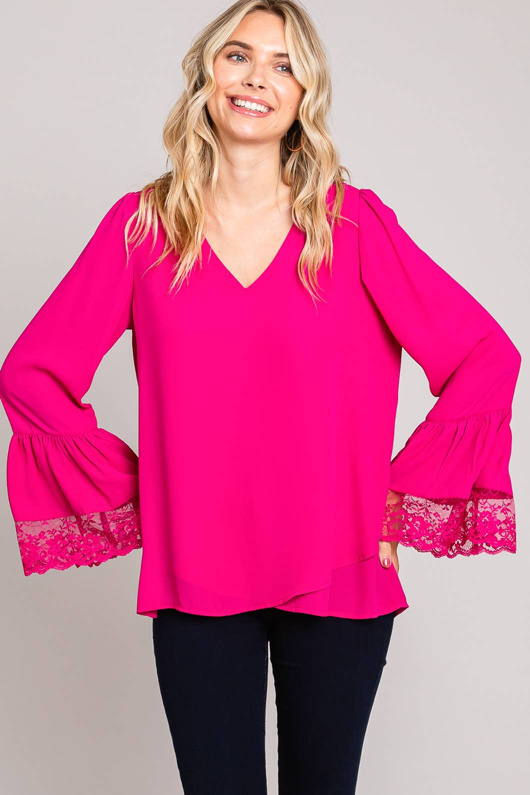 Lace Detail Long Sleeve Top