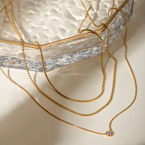 Waterproof Layered Rhinestone Necklace