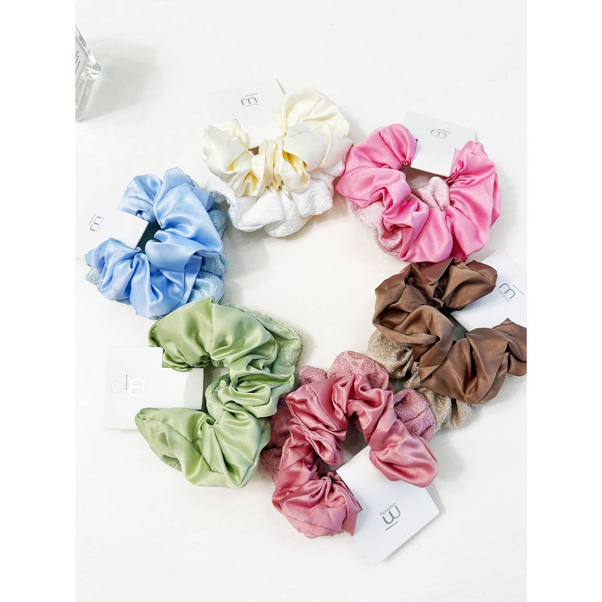 Duo Satin and Textured Scrunchie Set