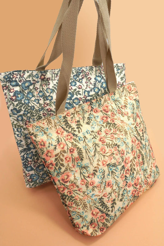 Embroidered Floral Tote Bag