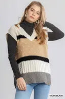 Black & Tan Stripe Sweater Vest