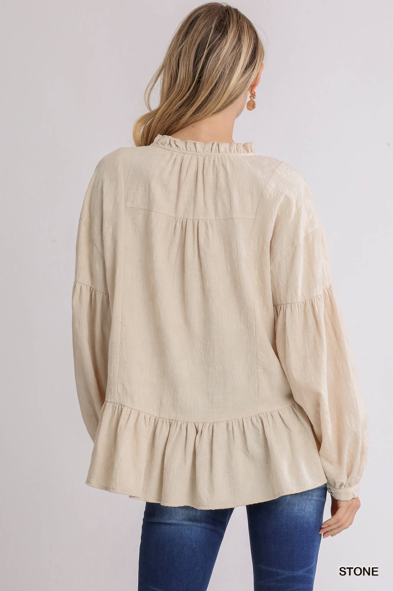 Willow Textured Ruffle Top