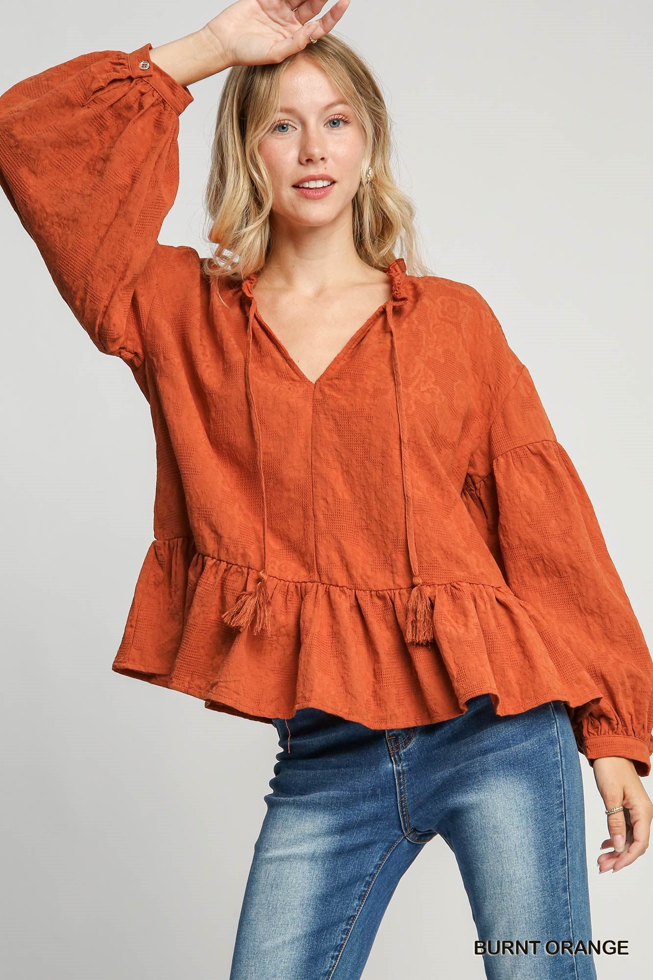Willow Textured Ruffle Top