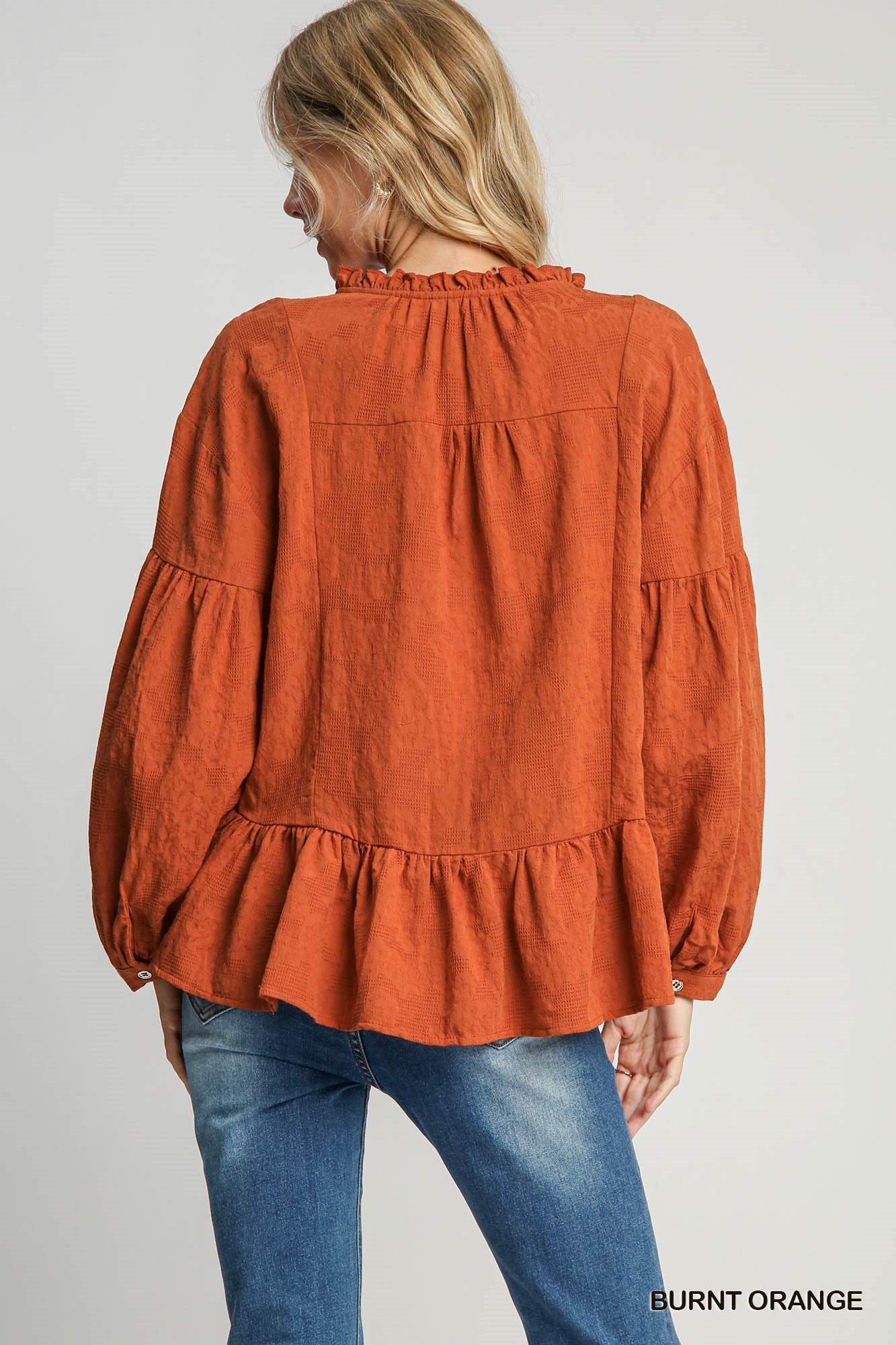 Willow Textured Ruffle Top