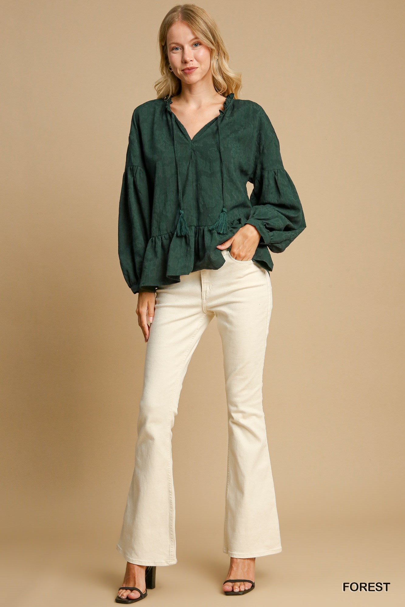 Willow Textured Ruffle Top