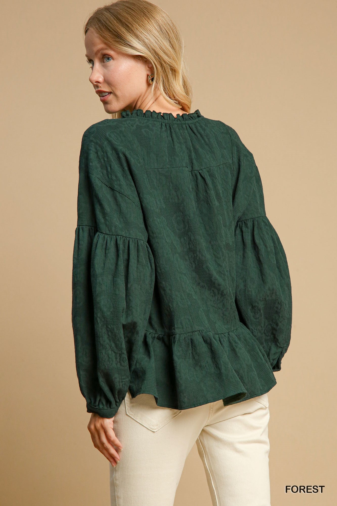 Willow Textured Ruffle Top