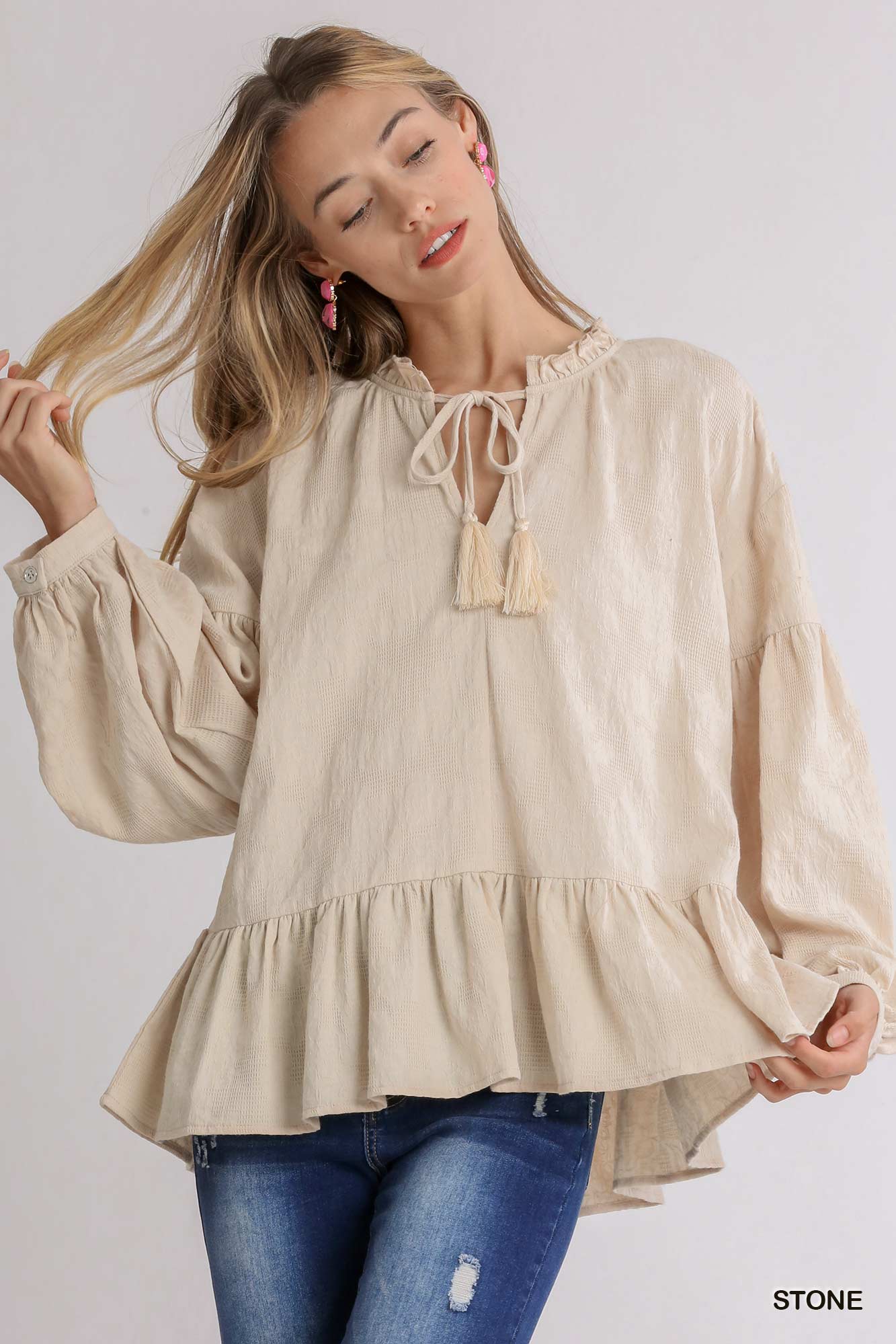 Willow Textured Ruffle Top