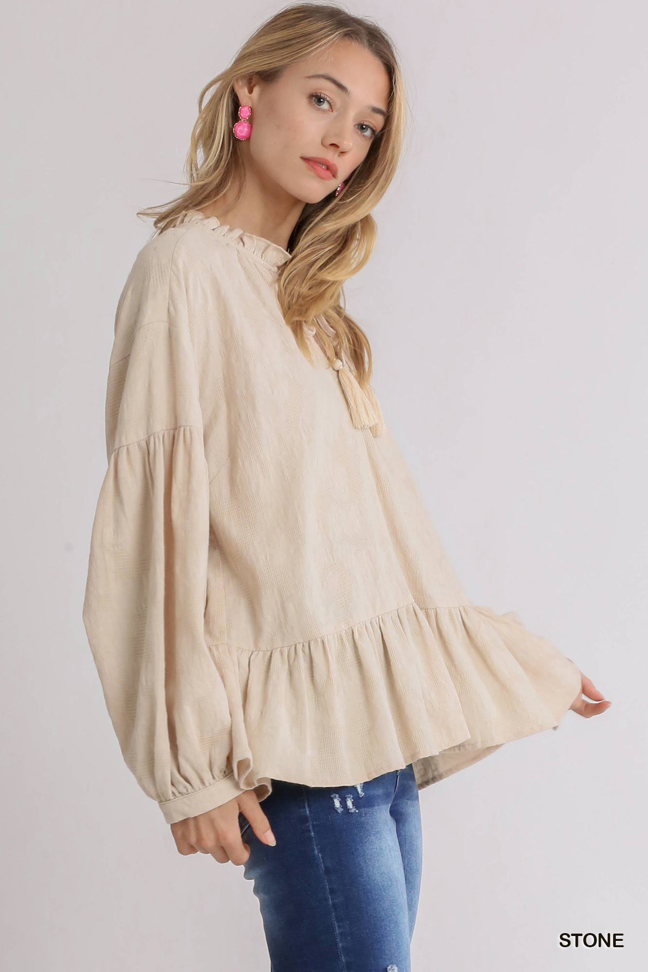 Willow Textured Ruffle Top