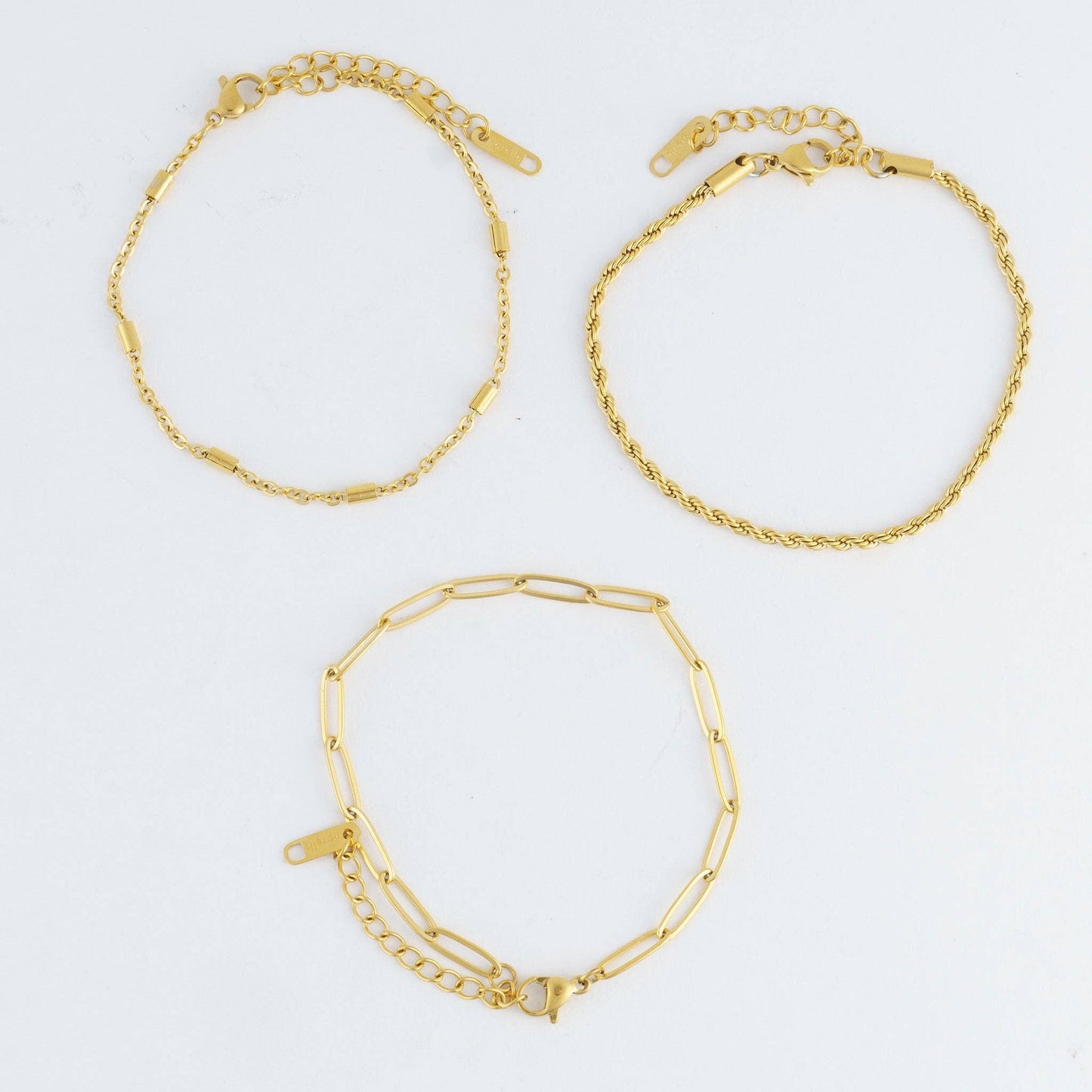 Waterproof Bracelets Narelle Twisted Chain Trio Set