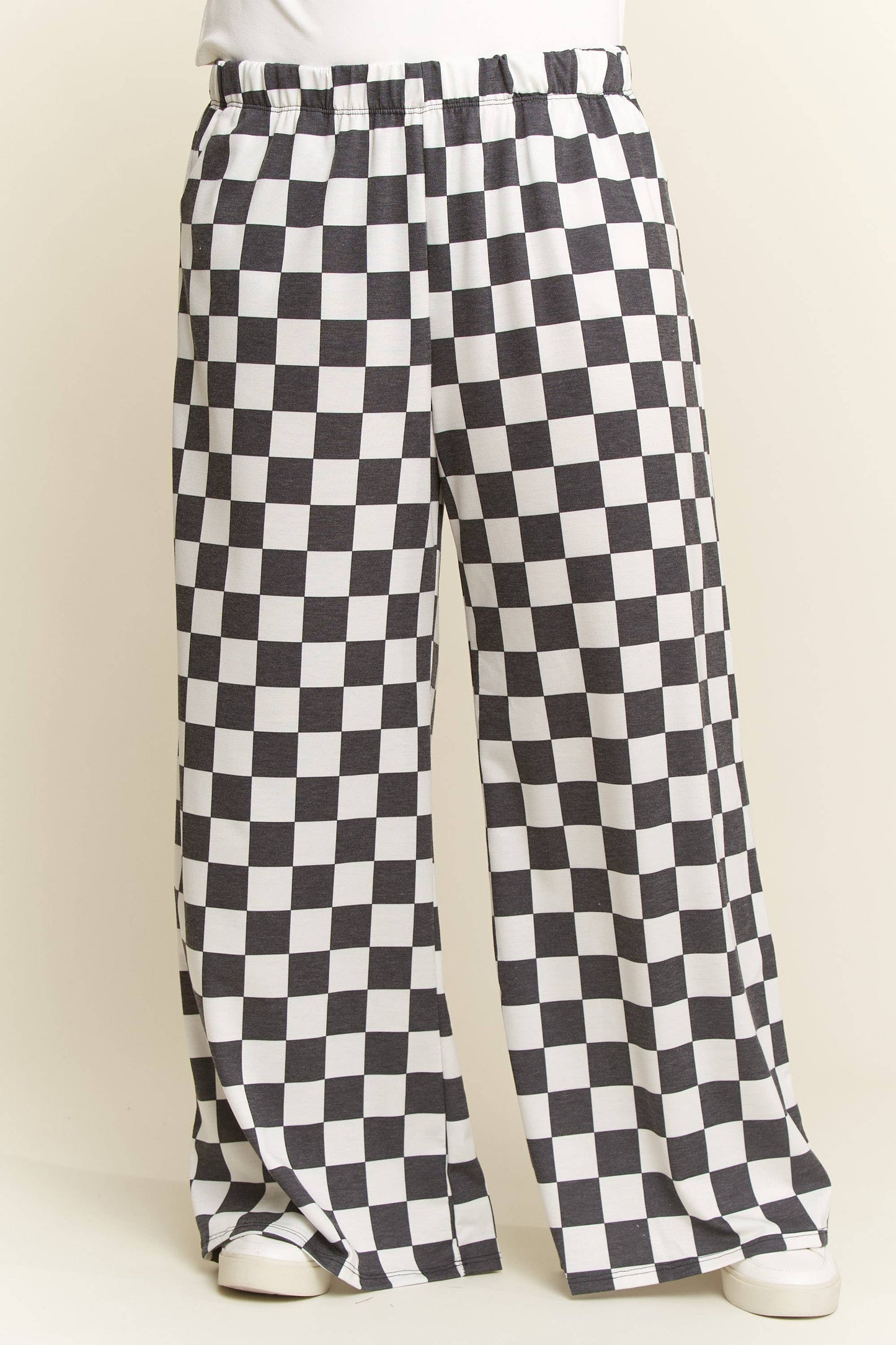 Plus Checkerboard Pants