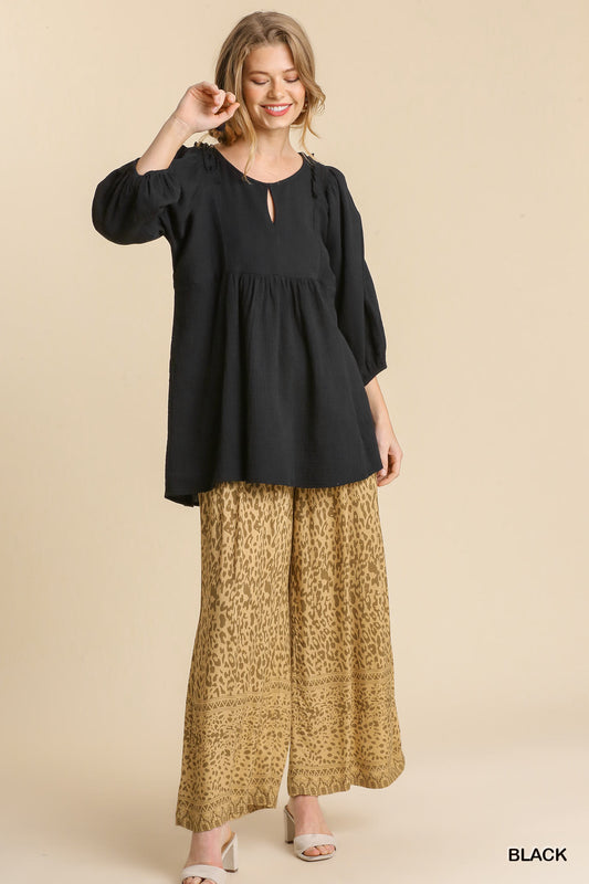 Sea Green Ruffle Sleeve Tunic Top