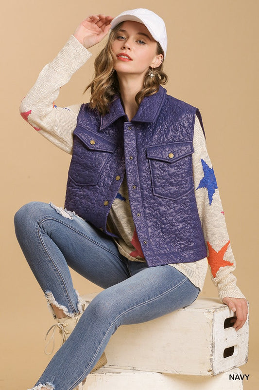 Cream Floral Embroidered Vest