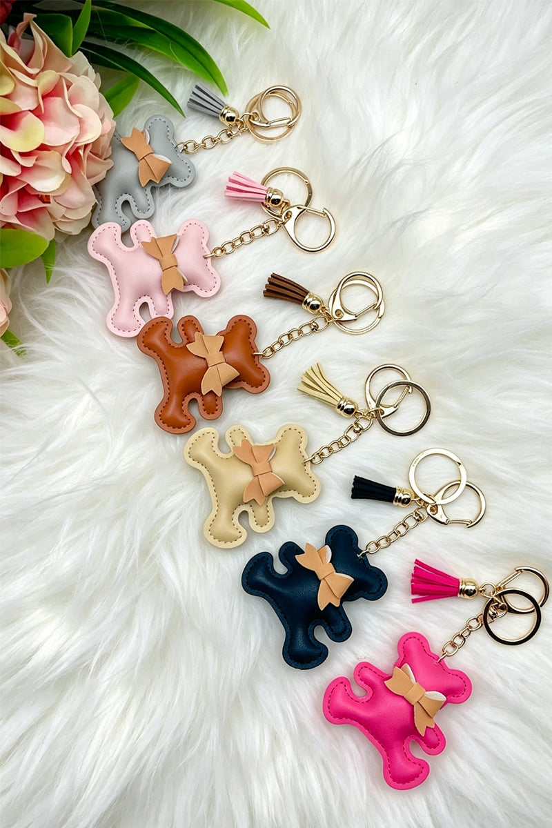 Vegan Leather Teddy Bag Charm