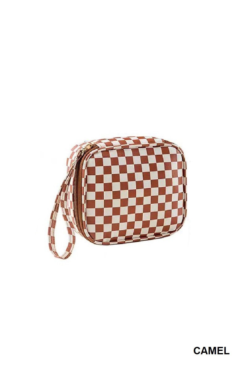 Checkered Makeup Bag