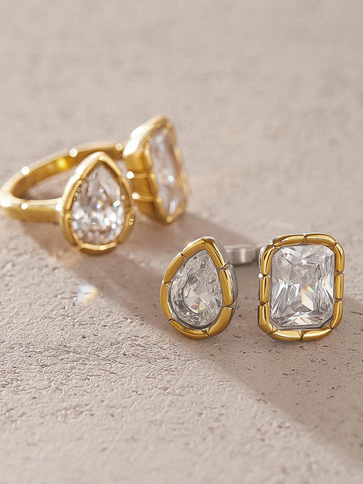 Serréa 18K Gold Non-Tarnish CZ Adjustable Ring