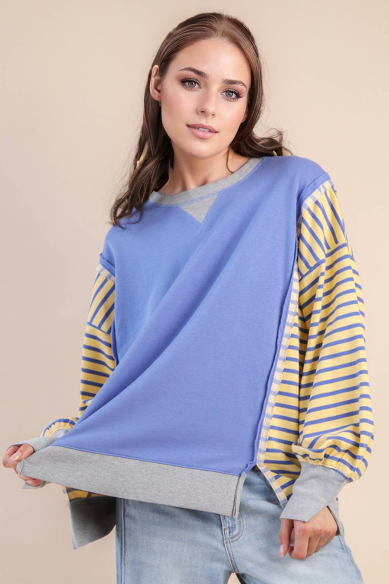 Oversized Striped Casual Knit Top