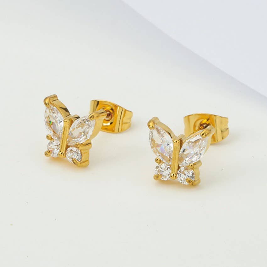 Waterproof Butterfly Stud Earrings