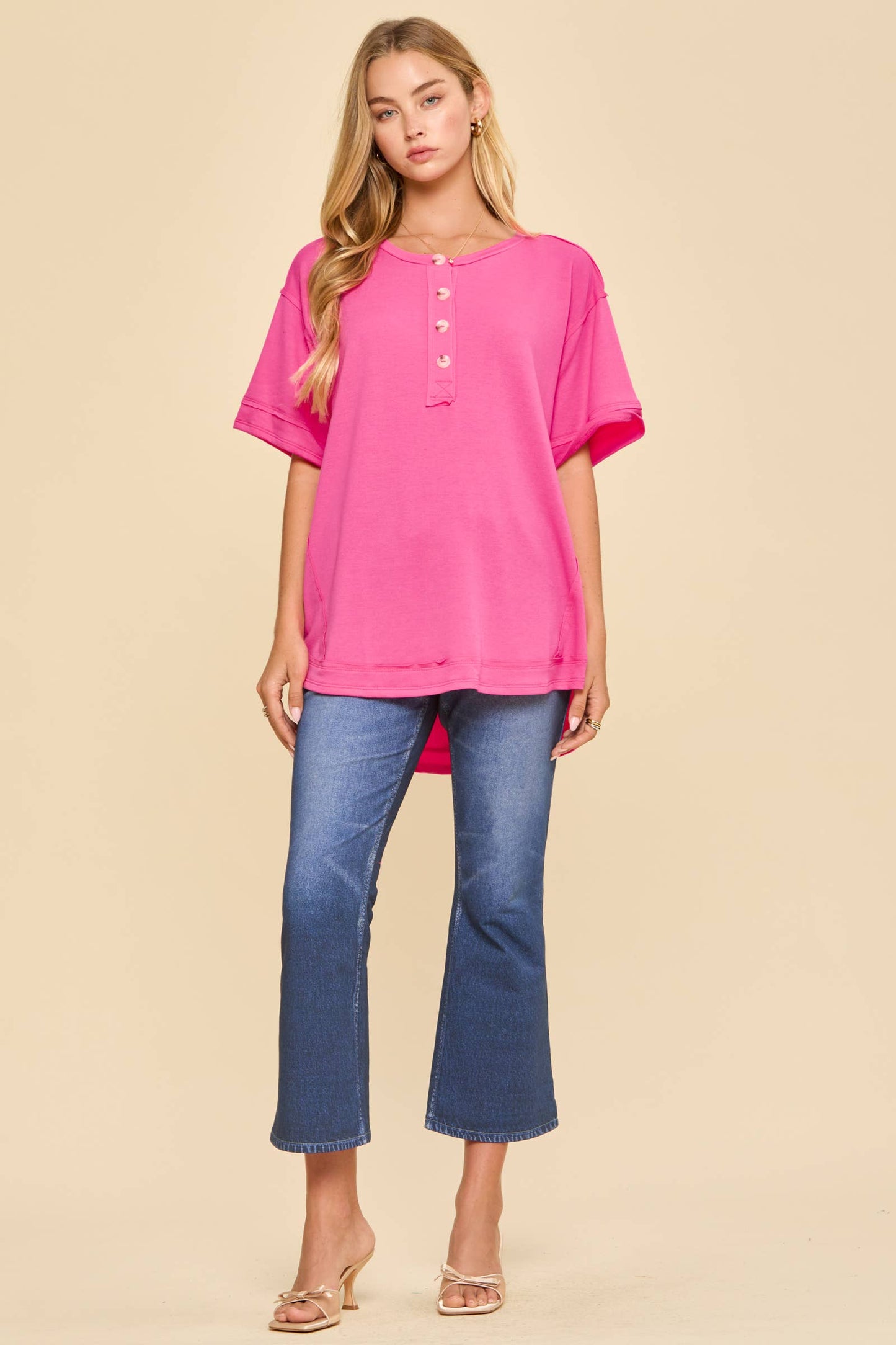 Textured Terry Knit Top