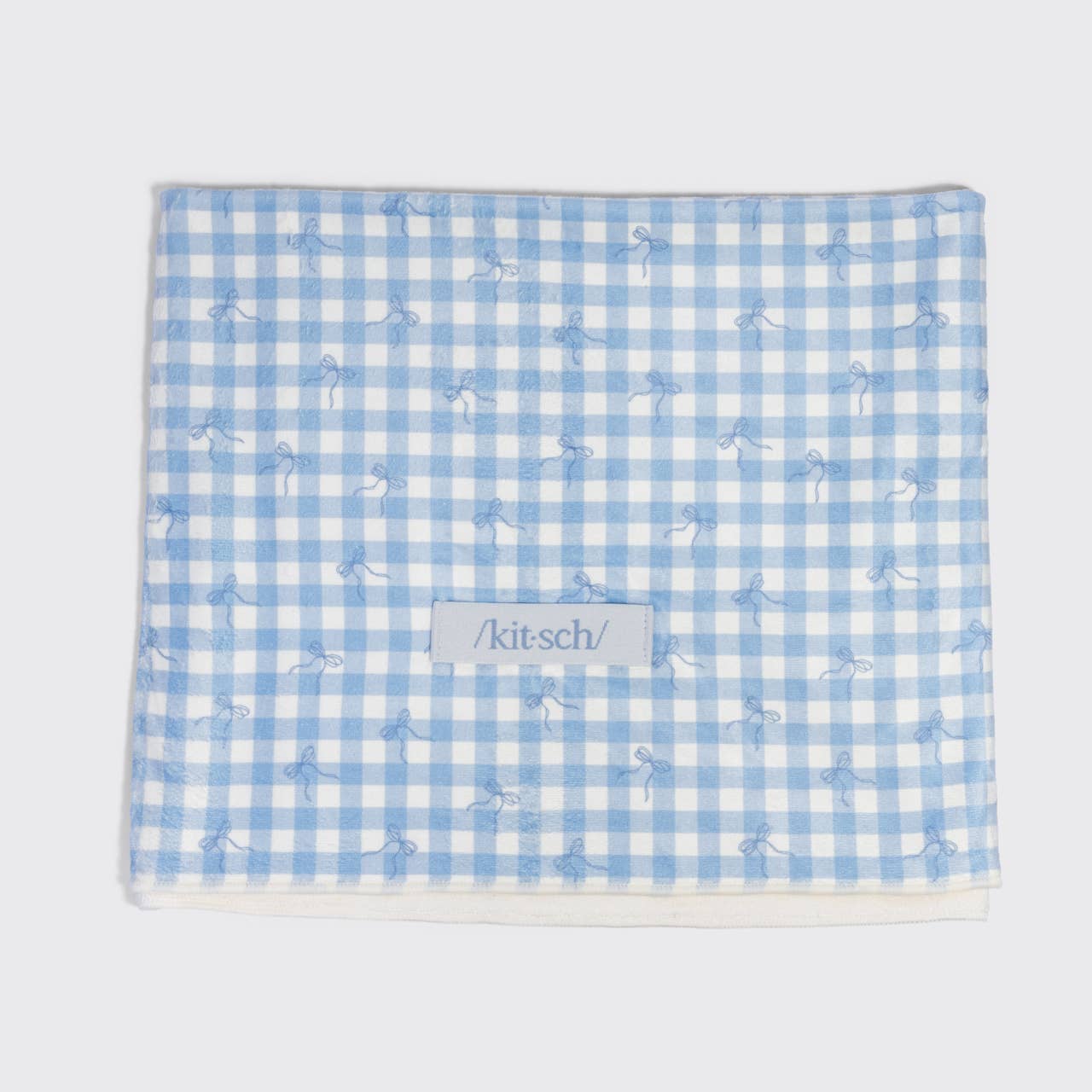 XL Hair Towel Wrap - Gingham Blue