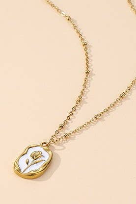 Stainless Steel Rose Necklace