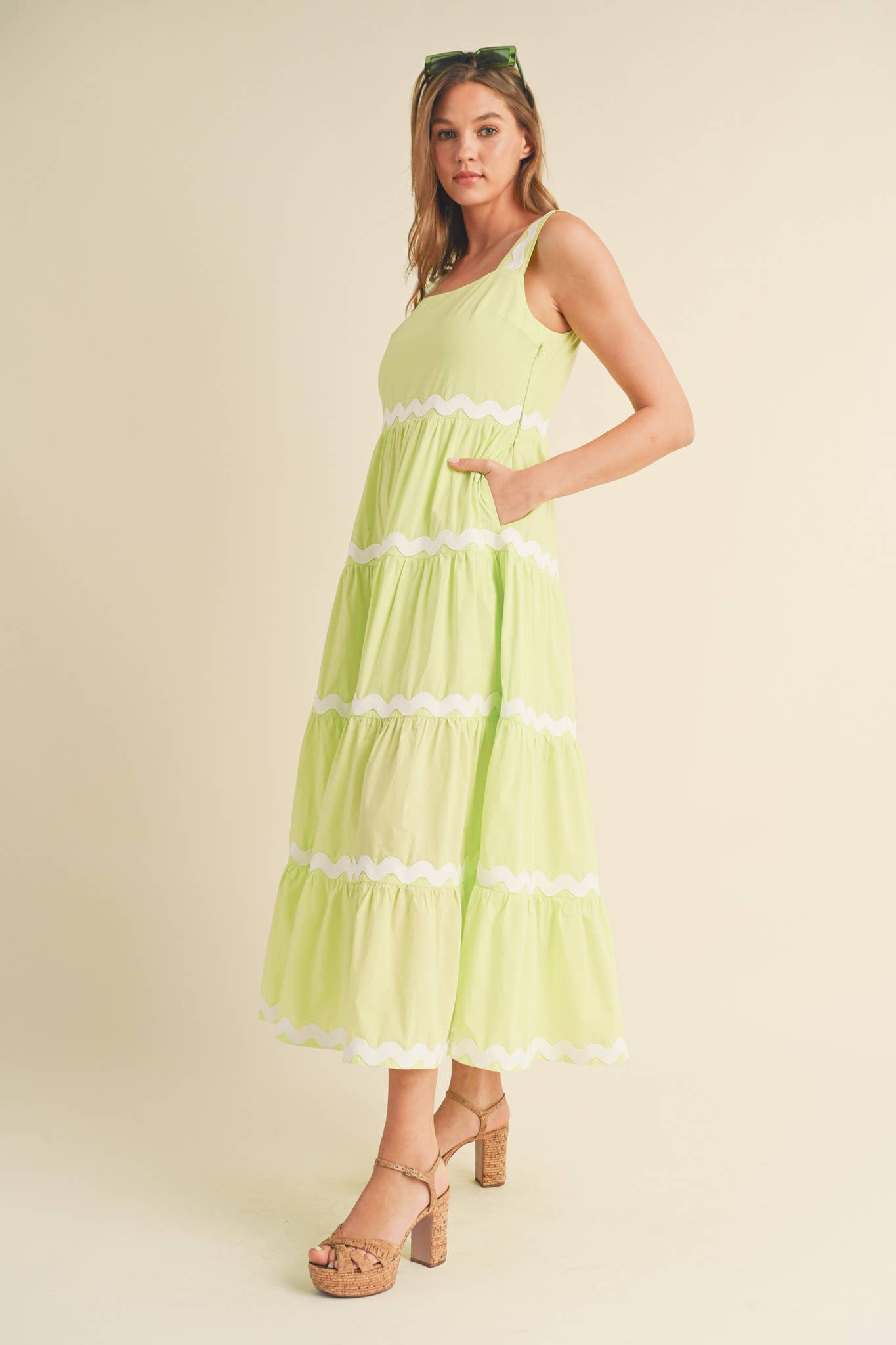 Ric Rac Trim Midi Dress