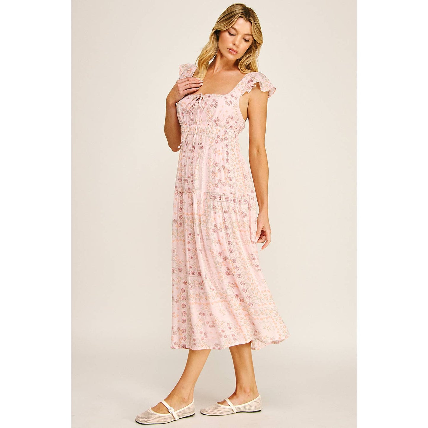 Patchwork Bloom Midi Dress