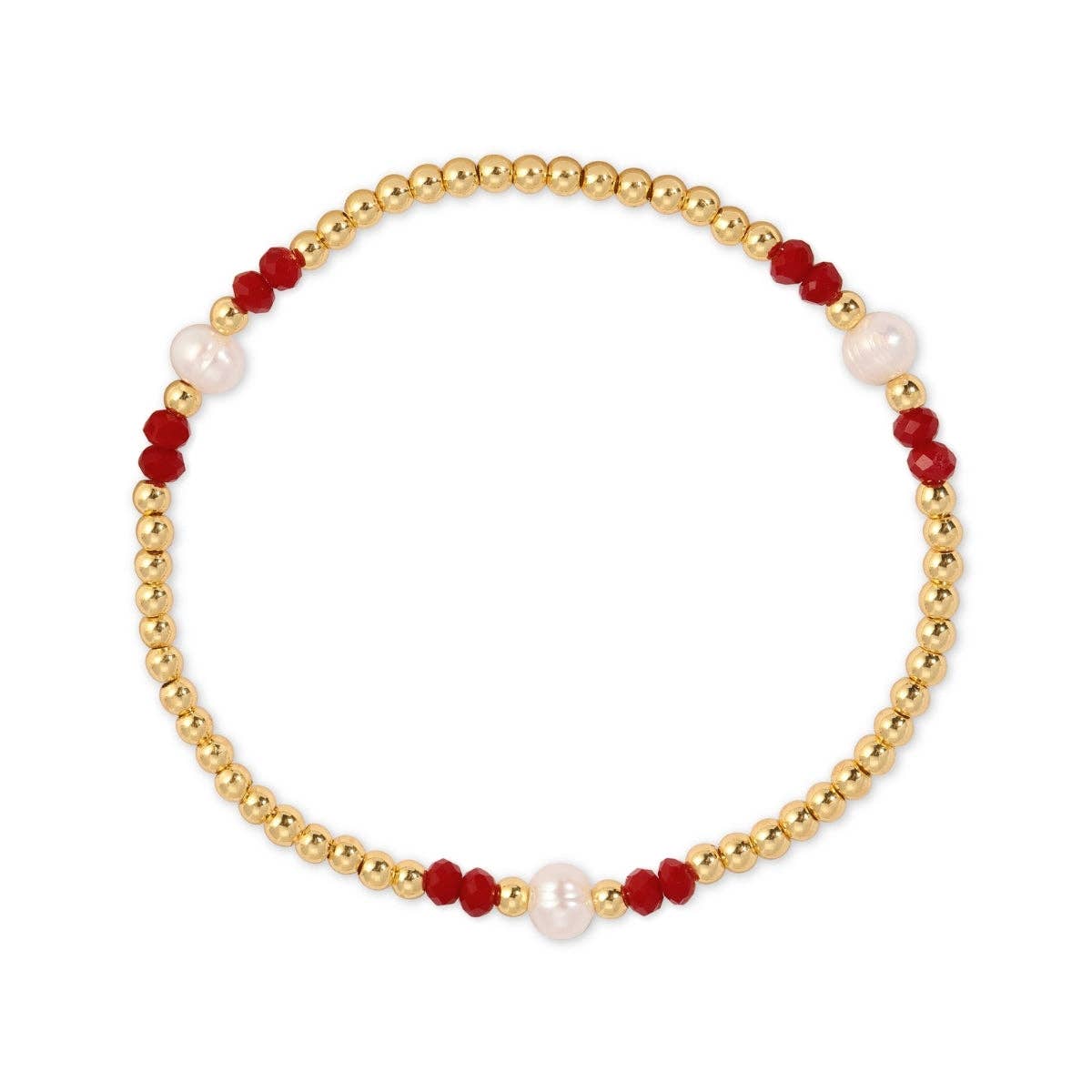 Assorted 3mm Beaded Crystal & Pearl Stretch Bracelets