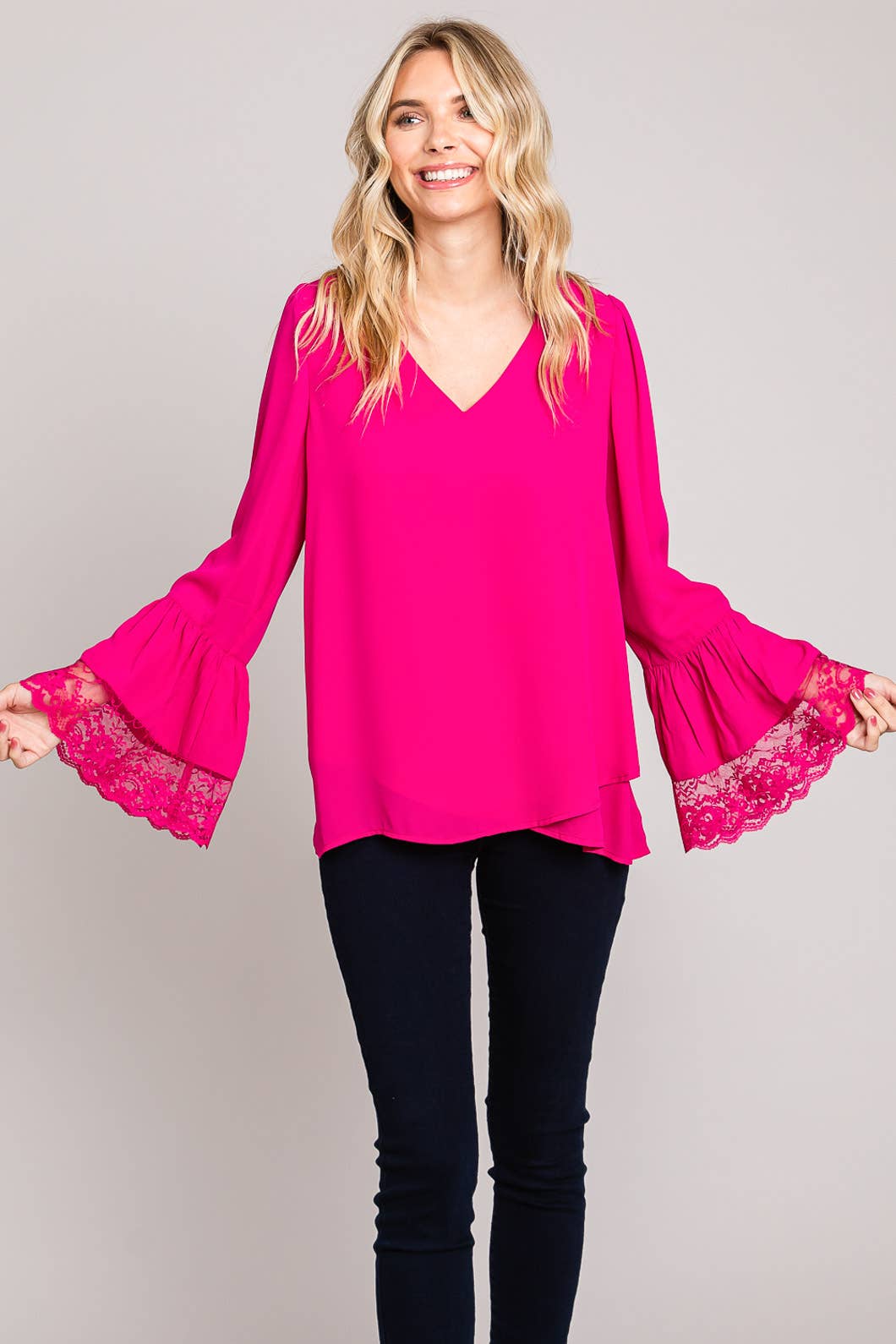 Lace Detail Long Sleeve Top