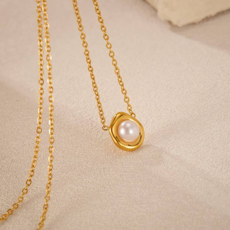 Waterproof Golden Pearl Necklace