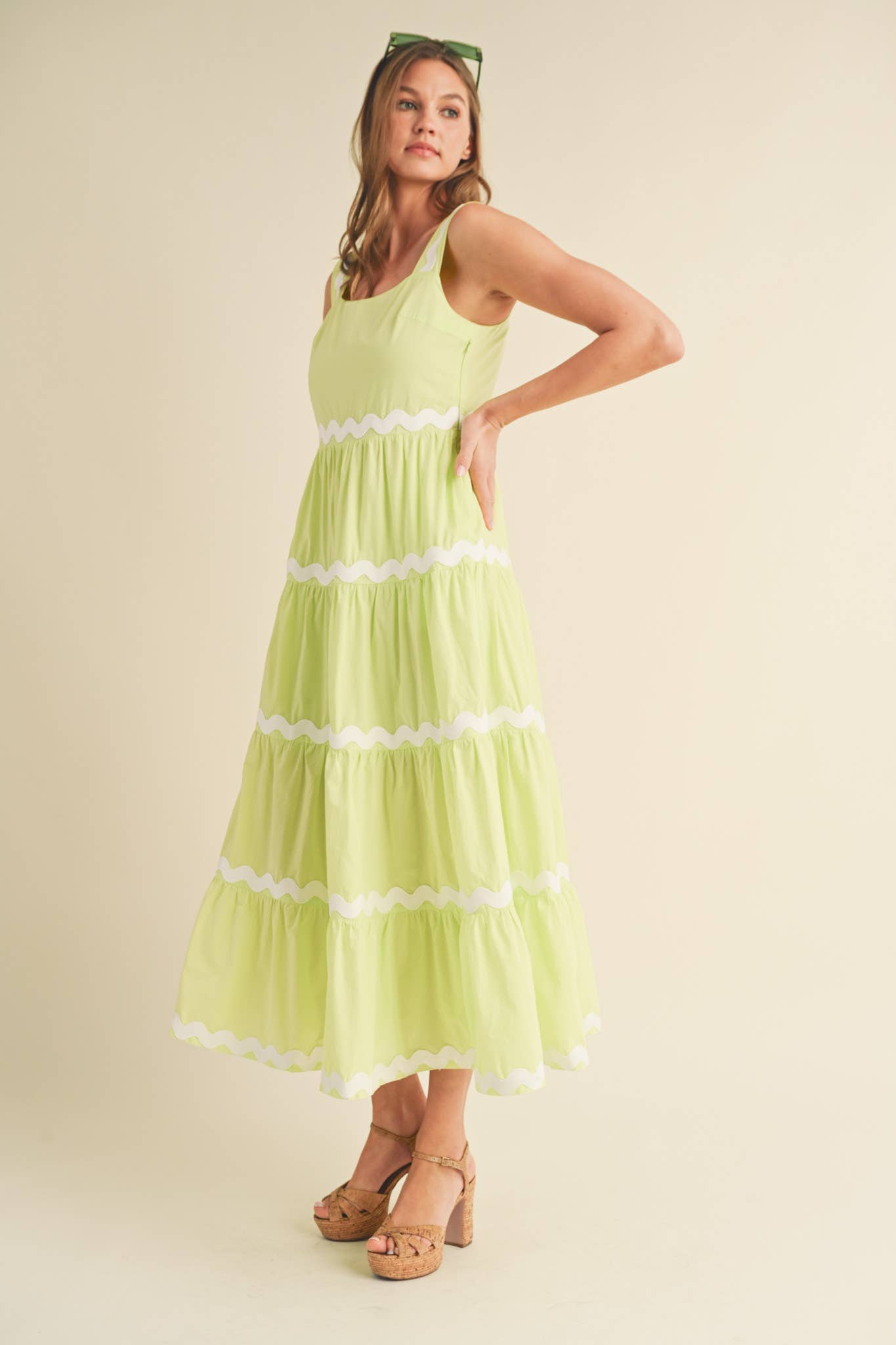 Ric Rac Trim Midi Dress