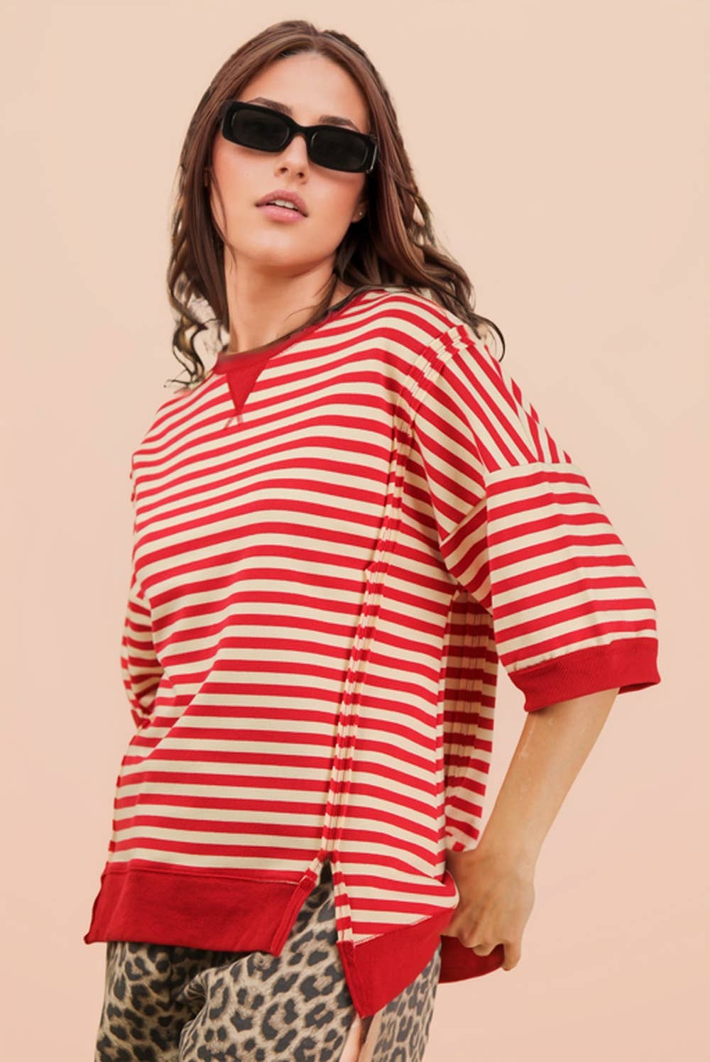 Ava Stripe Casual Knit Top