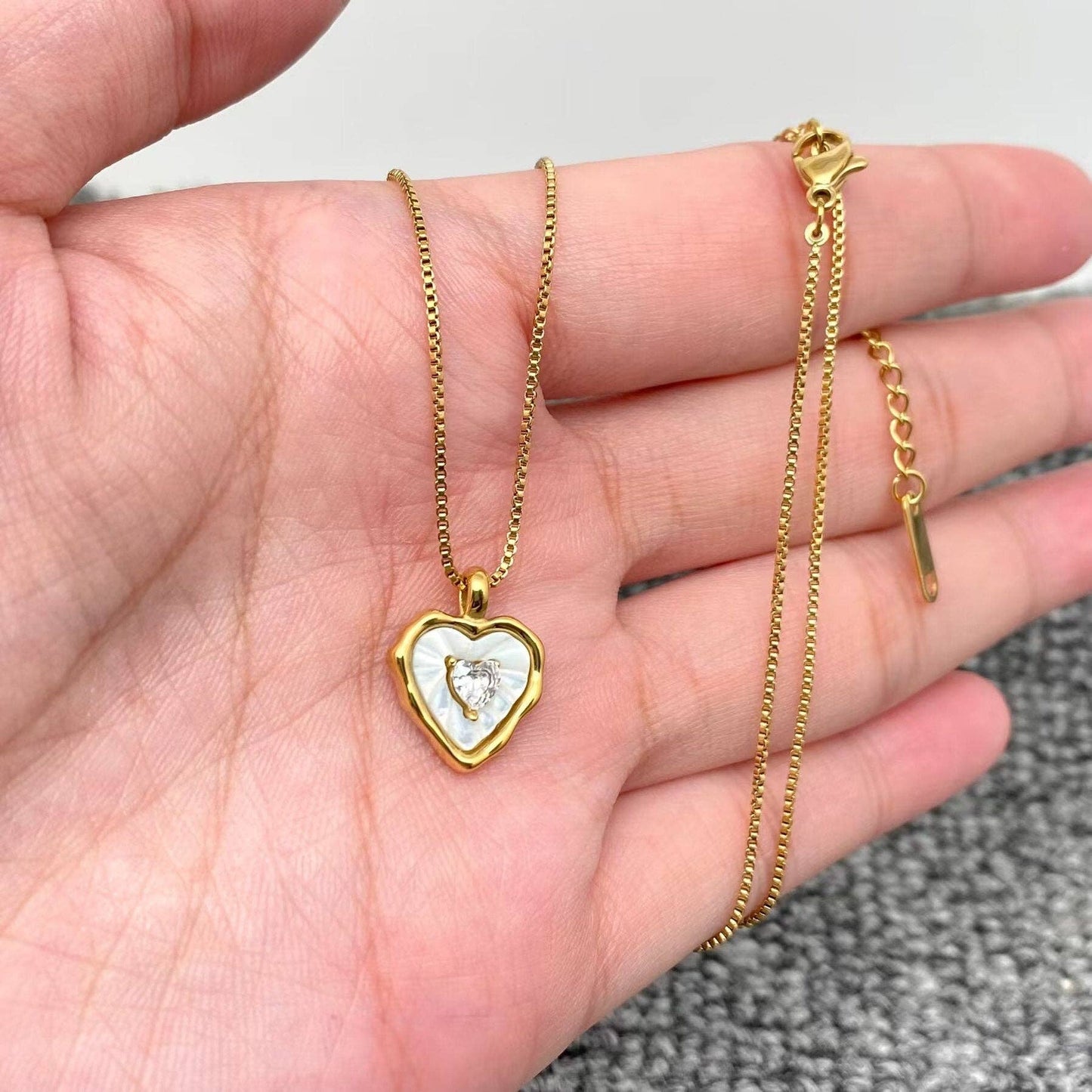 18K Heart Charm Necklace