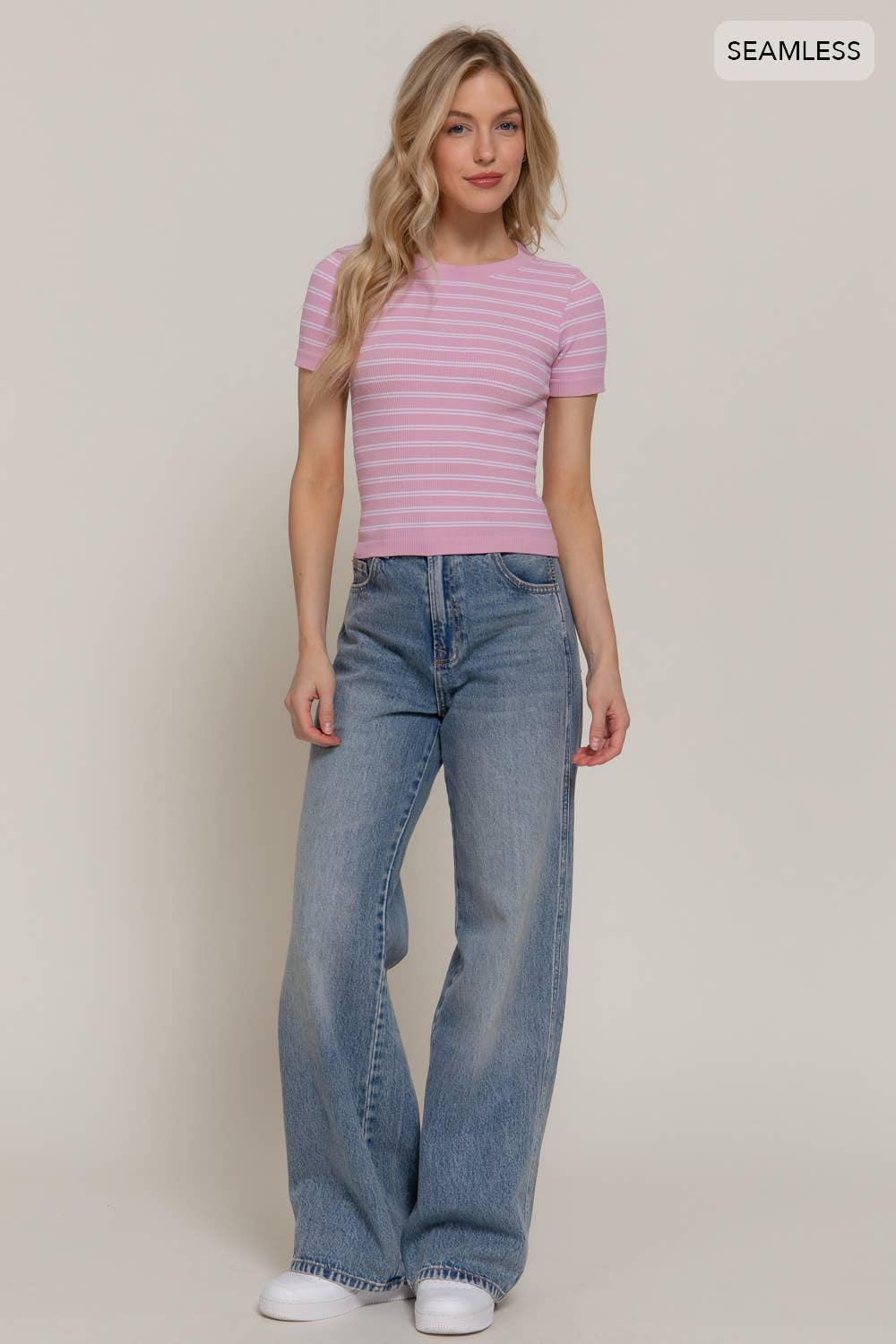 Crew Neck Seamless Top