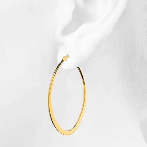 Waterproof Oval Drop Hoop Earrings