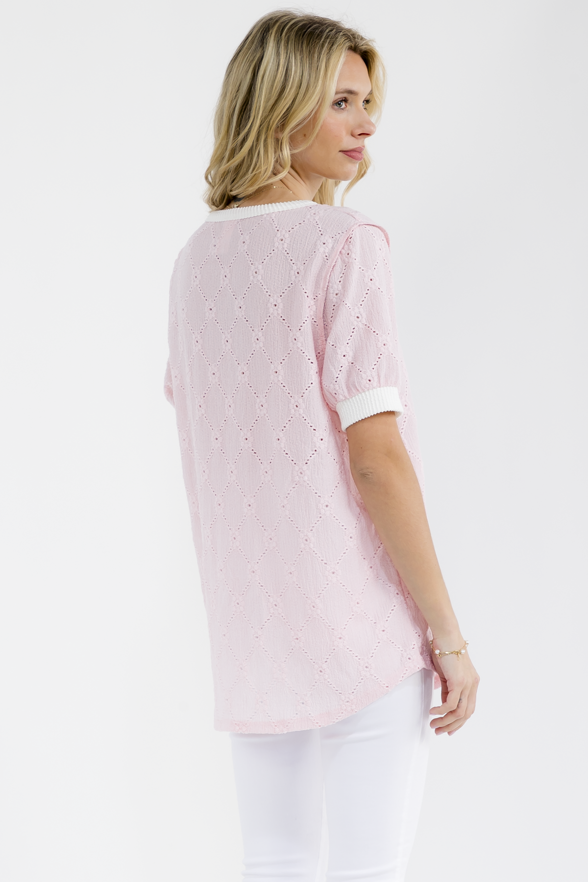 Eyelet Button Up Top