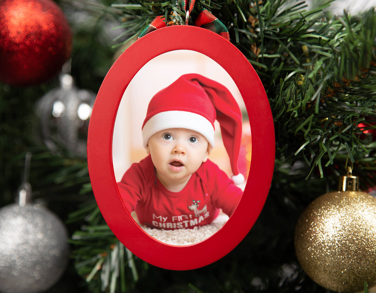 My First Babyprints Double-Sided Picture Christmas Ornament