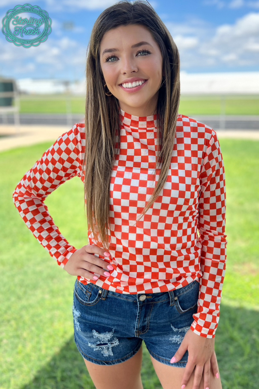 Pep Rally Mesh Top Orange