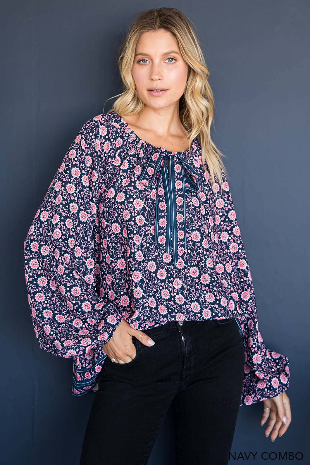 Renea Olive Long Sleeve Top