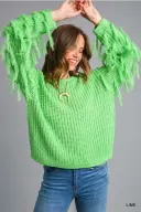 Fringe Sleeve Sweater