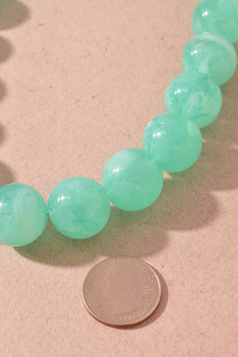 Marbled Round Beaded Statement Necklace