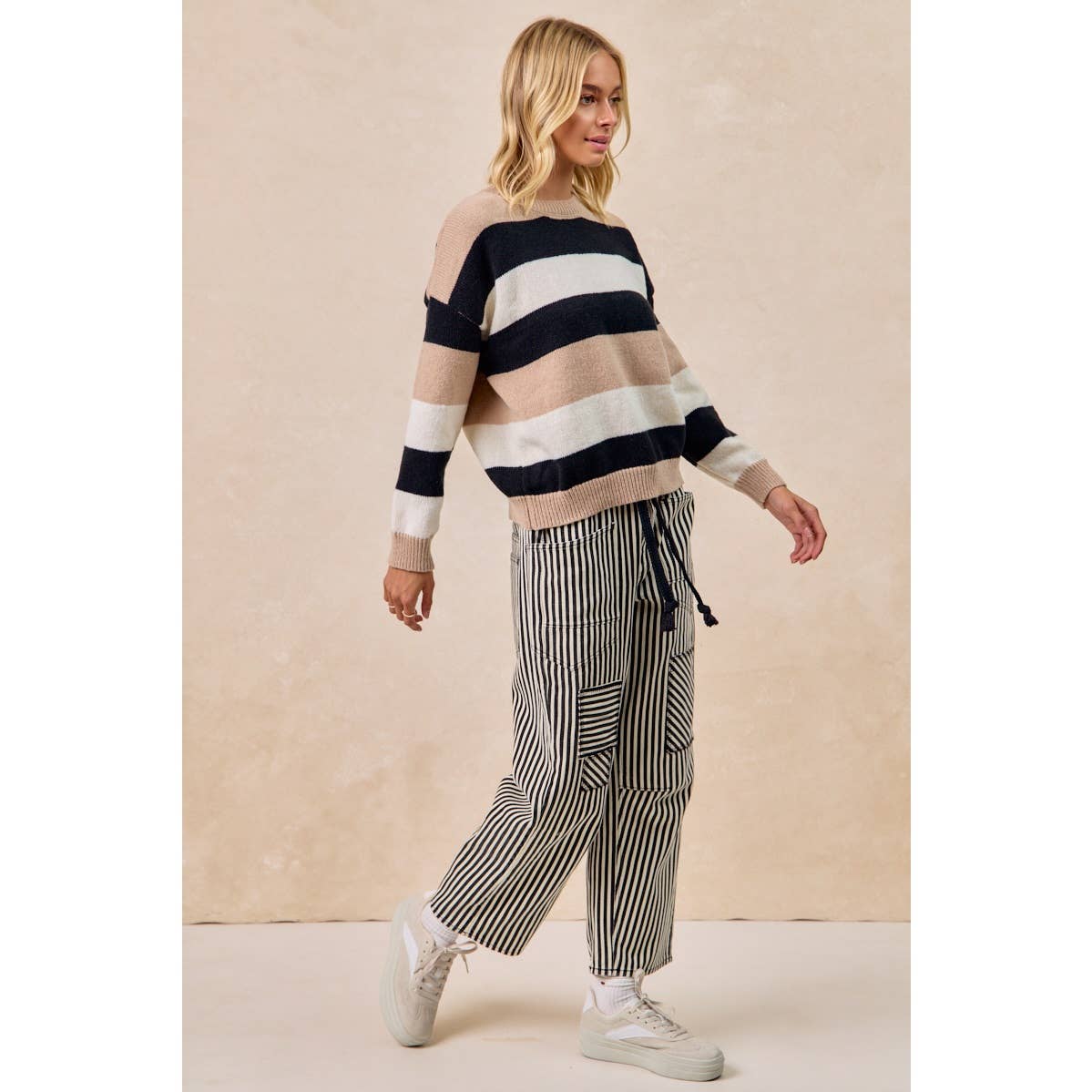 Striped Twill Pants