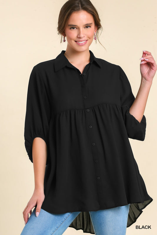 Pleated Chiffon Tunic